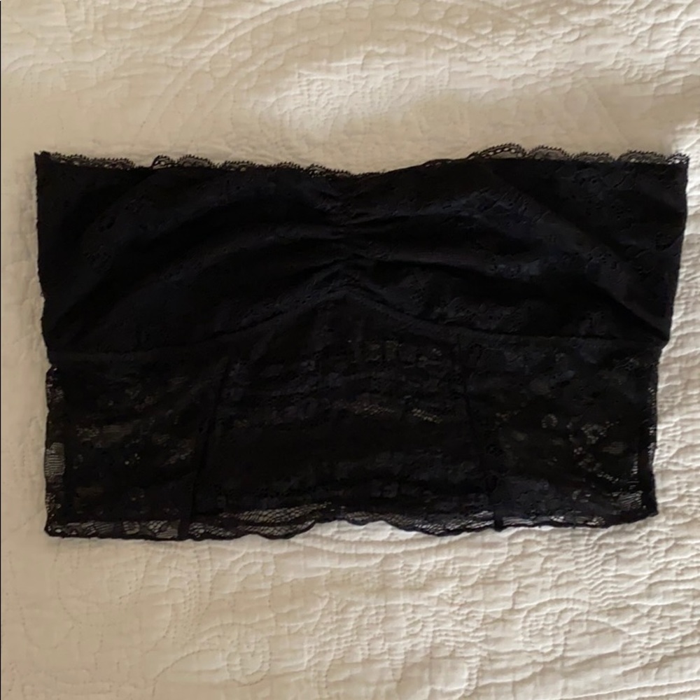 Free People Black Strapless Lace Bralette